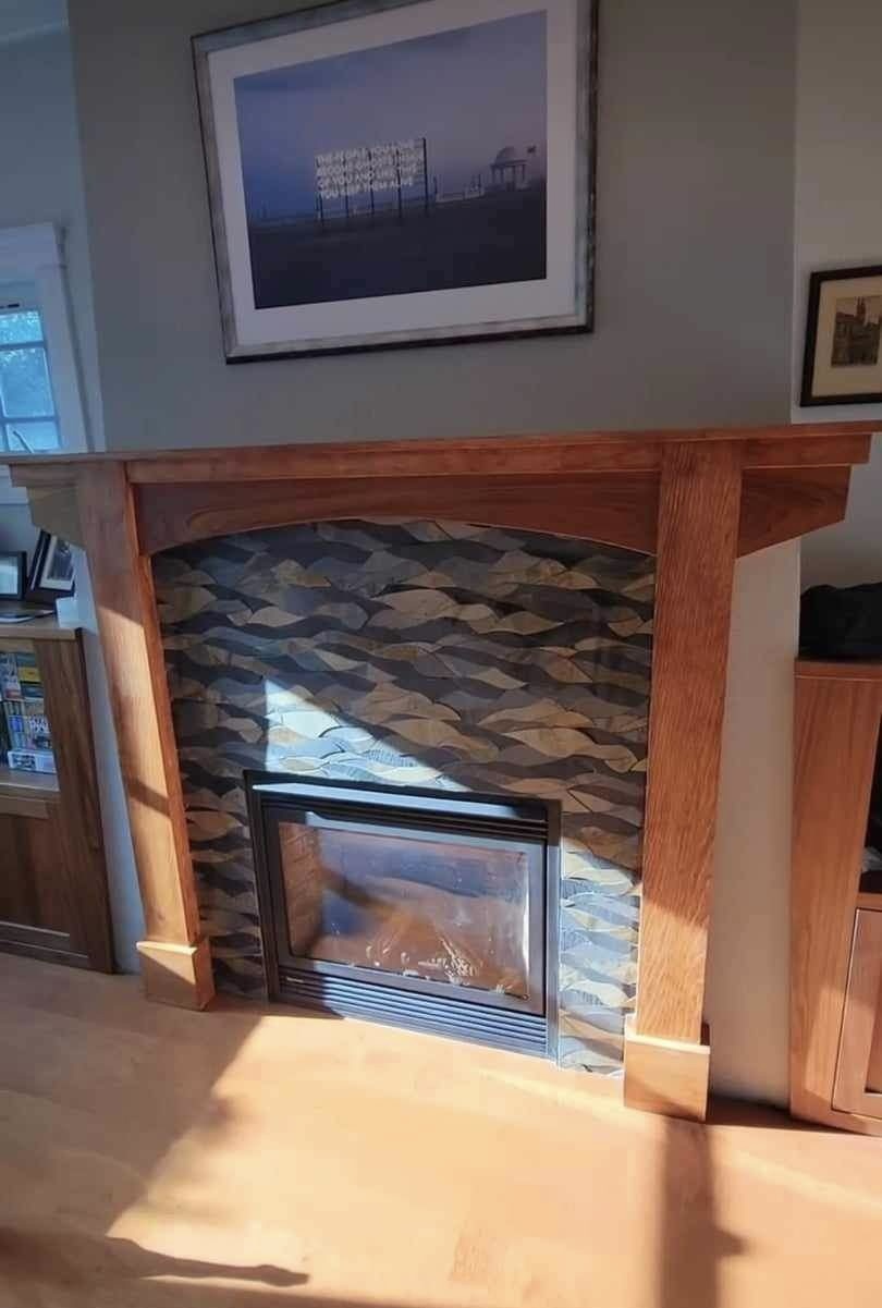 Custom Pattern Slate Fireplace